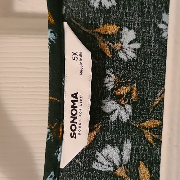 SONOMA BRAND WOMENS BLUE FLORAL PLUS SIZE LONG SLEEVES TOP SIZE 5X - Picture 4 of 15